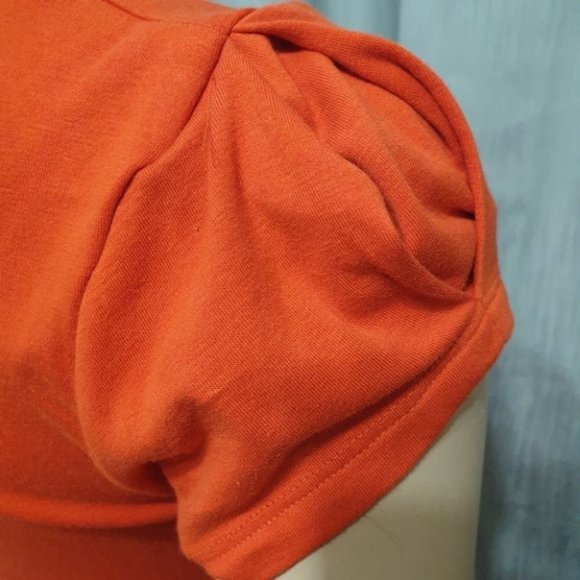 KOOKAI Size 1 (AU 10/12) Orange Top Round Neck Cap Sleeves NWOT - Picture 9 of 12